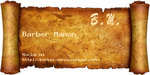 Barber Manon névjegykártya